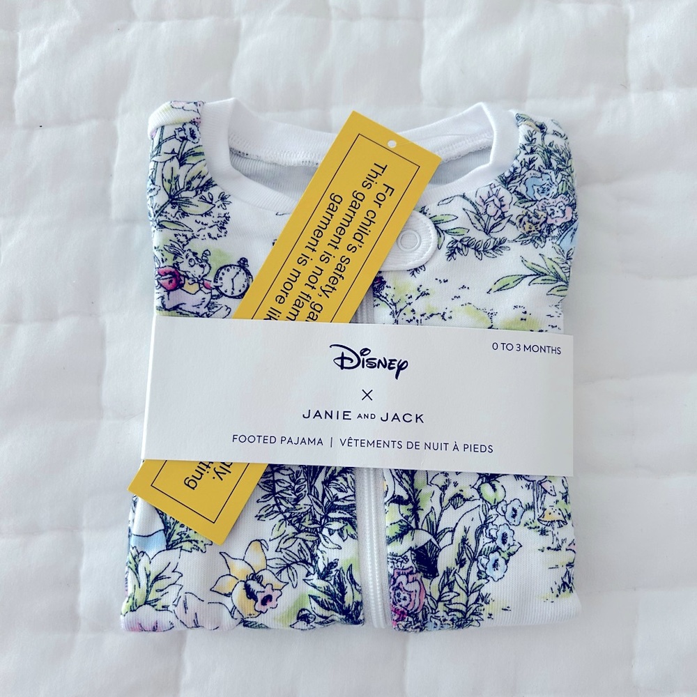 NWT Disney x Janie and Jack Alice in Wonderland footed pajamas